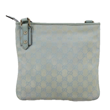 GUCCI GG Canvas Shoulder Bag Light Blue Gold 257246 Auth ki5234 - 0