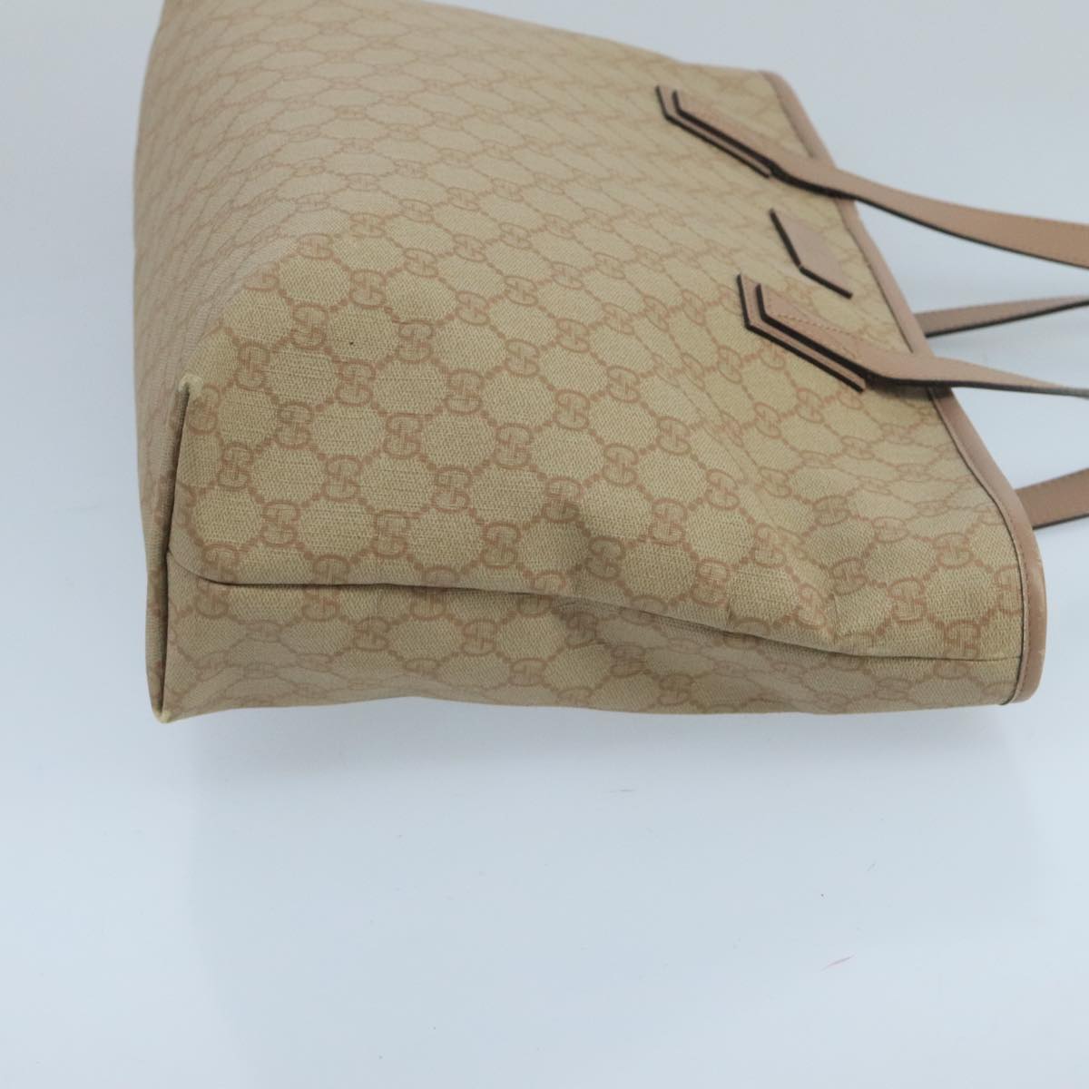 GUCCI GG Supreme Tote Bag PVC Gold Pink 211137 Auth ki5244