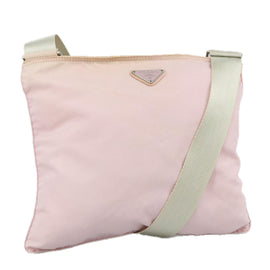 PRADA Shoulder Bag Nylon Pink Silver Auth ki5274