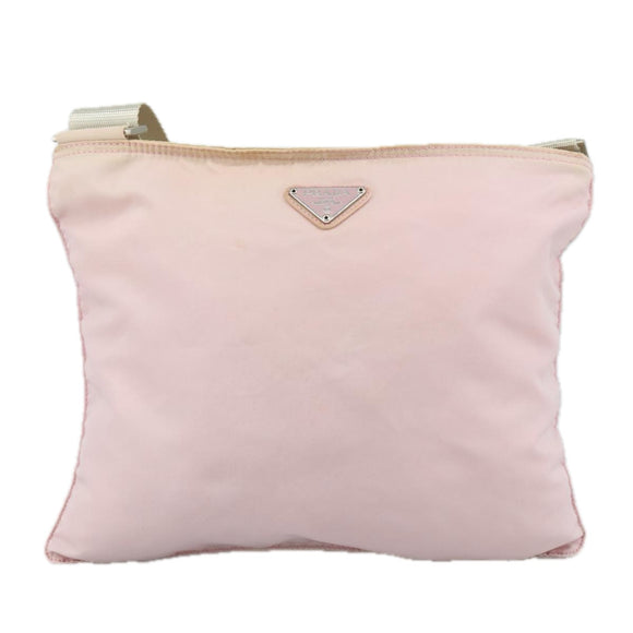 PRADA Shoulder Bag Nylon Pink Silver Auth ki5274
