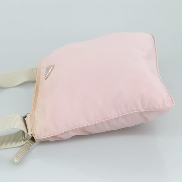 PRADA Shoulder Bag Nylon Pink Silver Auth ki5274