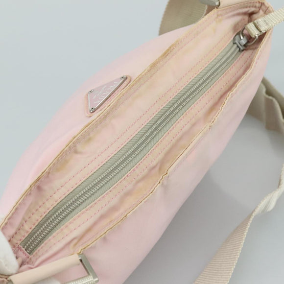 PRADA Shoulder Bag Nylon Pink Silver Auth ki5274