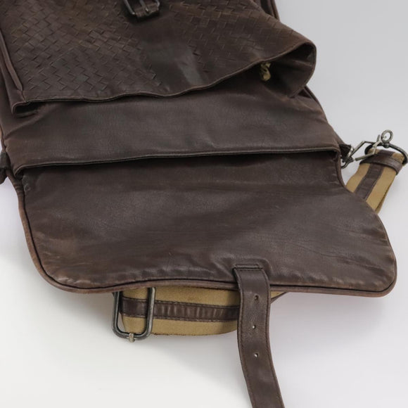 BOTTEGA VENETA INTRECCIATO Shoulder Bag Leather Brown Auth ki5284