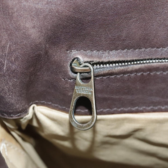 BOTTEGA VENETA INTRECCIATO Shoulder Bag Leather Brown Auth ki5284