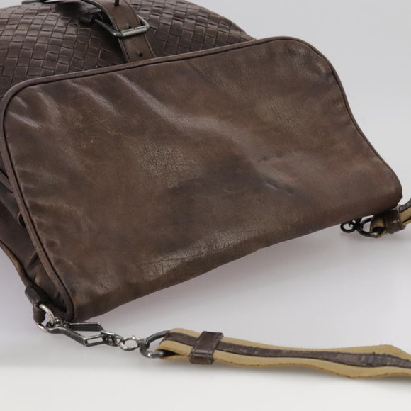 BOTTEGA VENETA INTRECCIATO Shoulder Bag Leather Brown Auth ki5284