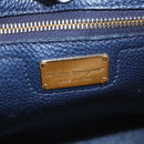 Salvatore Ferragamo Gancini Tote Bag Leather Navy Gold Auth ki5298-19