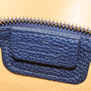 Salvatore Ferragamo Gancini Tote Bag Leather Navy Gold Auth ki5298-12