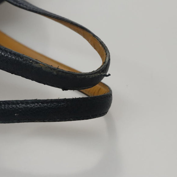 Salvatore Ferragamo Gancini Tote Bag Leather Navy Gold Auth ki5298