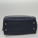 Salvatore Ferragamo Gancini Tote Bag Leather Navy Gold Auth ki5298-5