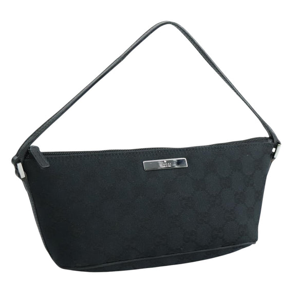 GUCCI GG Canvas Pouch Black 039 1103 Auth ki5319