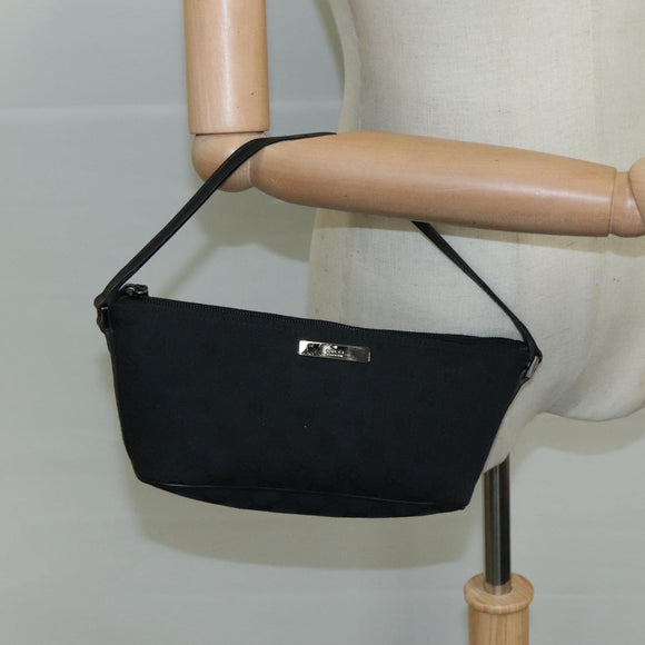 GUCCI GG Canvas Pouch Black 039 1103 Auth ki5319