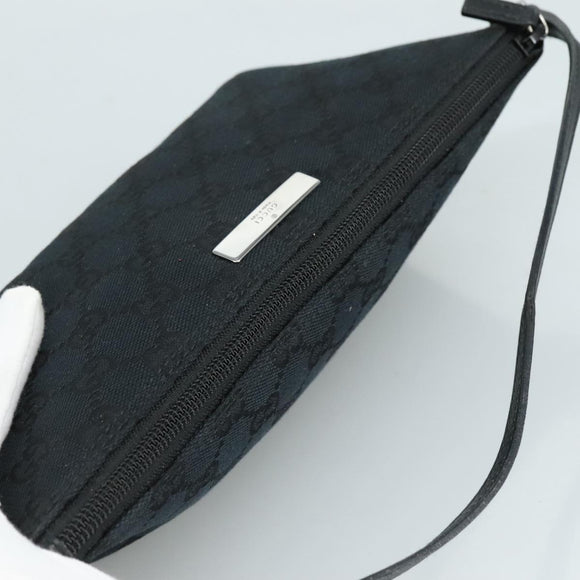 GUCCI GG Canvas Pouch Black 039 1103 Auth ki5319
