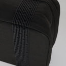 HERMES Vanity Her Line Cosmetic Pouch Canvas Gray Auth ki5324-10