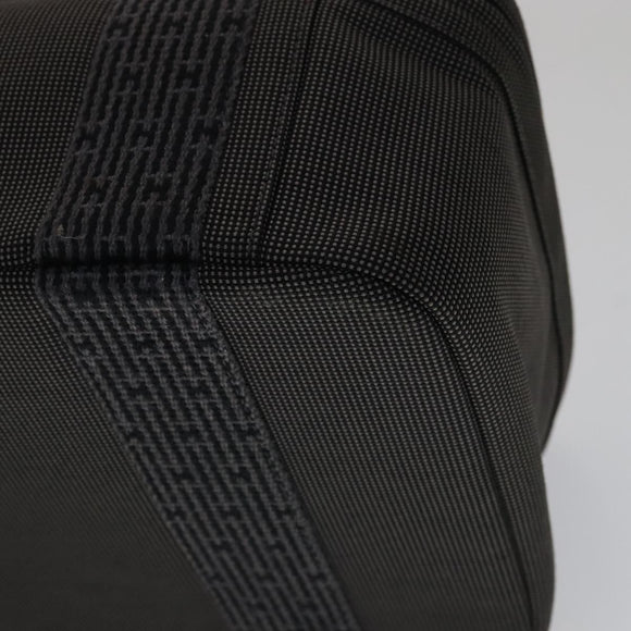 HERMES Vanity Her Line Cosmetic Pouch Canvas Gray Auth ki5324