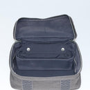 HERMES Vanity Her Line Cosmetic Pouch Canvas Gray Auth ki5324-15