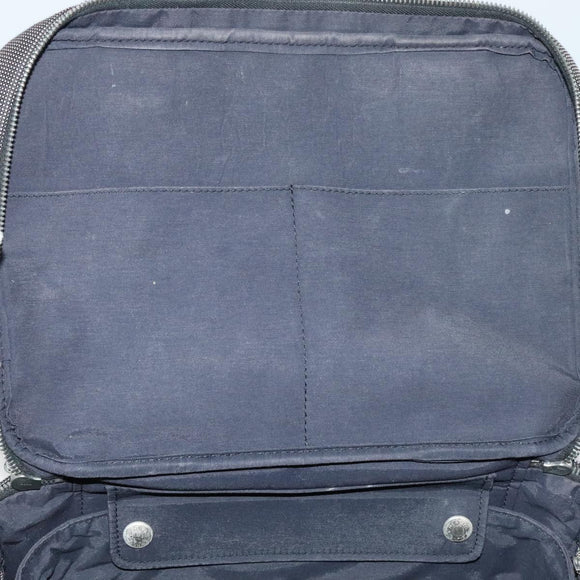 HERMES Vanity Her Line Cosmetic Pouch Canvas Gray Auth ki5324