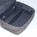 HERMES Vanity Her Line Cosmetic Pouch Canvas Gray Auth ki5324-18