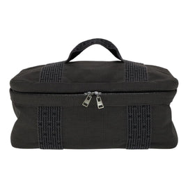 HERMES Vanity Her Line Cosmetic Pouch Canvas Gray Auth ki5324 - 0