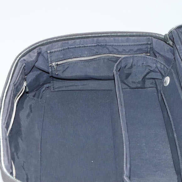 HERMES Vanity Her Line Cosmetic Pouch Canvas Gray Auth ki5324