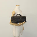 HERMES Vanity Her Line Cosmetic Pouch Canvas Gray Auth ki5324-22