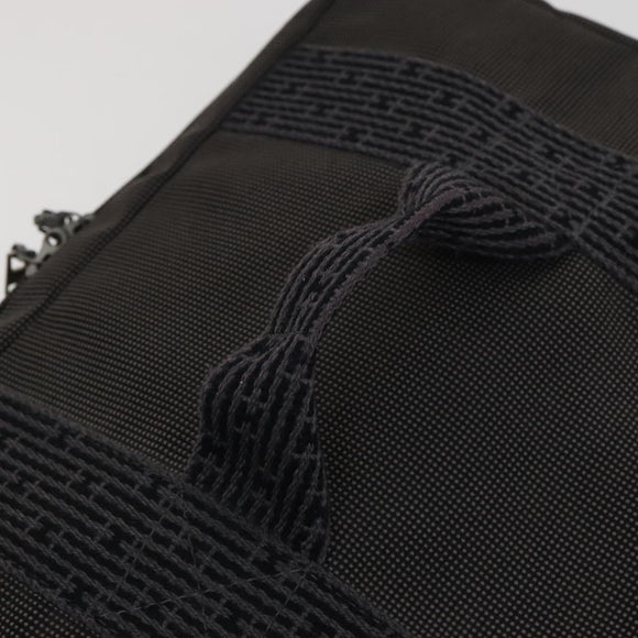 HERMES Vanity Her Line Cosmetic Pouch Canvas Gray Auth ki5324