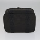 HERMES Vanity Her Line Cosmetic Pouch Canvas Gray Auth ki5324-9
