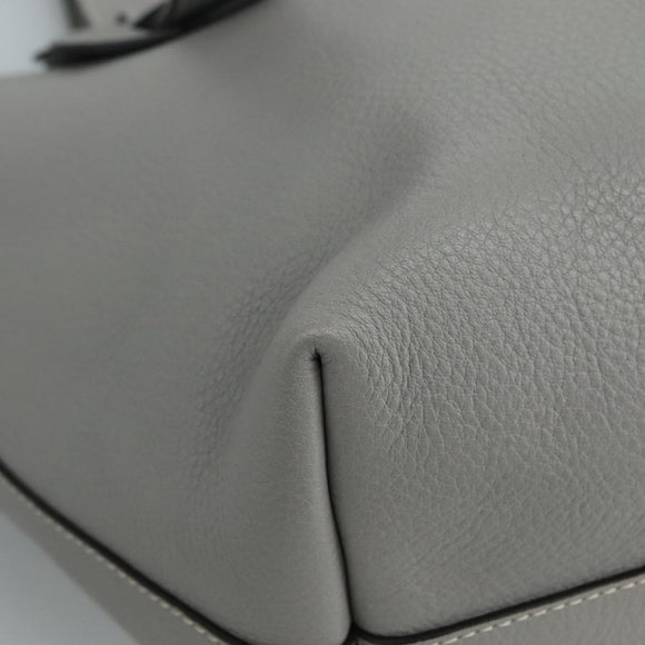 Chloe Darryl Tote Bag Leather Gray Gold Auth ki5336V