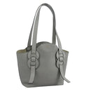 Chloe Darryl Tote Bag Leather Gray Gold Auth ki5336V-1