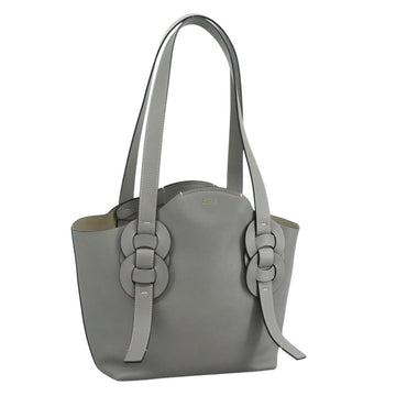 Chloe Darryl Tote Bag Leather Gray Gold Auth ki5336V