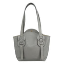 Chloe Darryl Tote Bag Leather Gray Gold Auth ki5336V-2