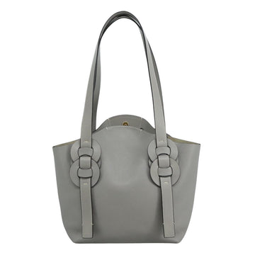 Chloe Darryl Tote Bag Leather Gray Gold Auth ki5336V - 0