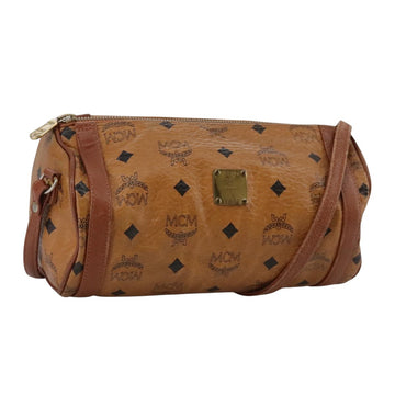 MCM Vicetos Logogram Shoulder Bag PVC Leather Brown Auth ki5337