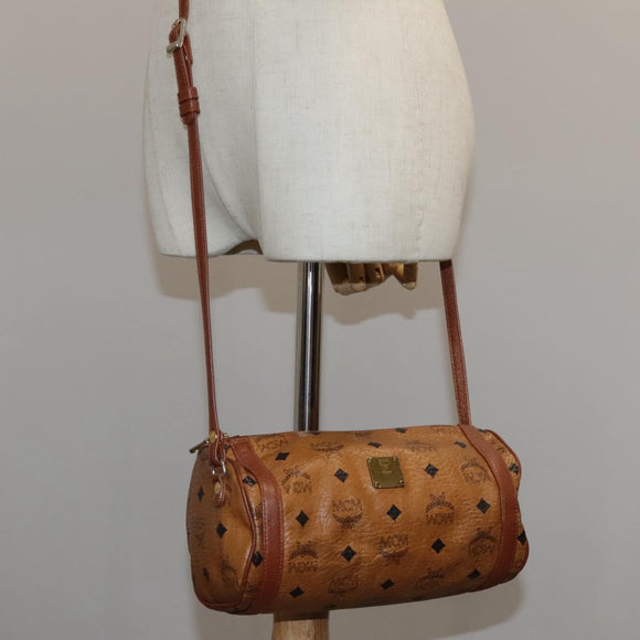 MCM Vicetos Logogram Shoulder Bag PVC Leather Brown Auth ki5337