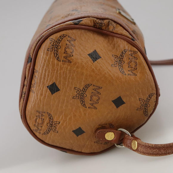 MCM Vicetos Logogram Shoulder Bag PVC Leather Brown Auth ki5337