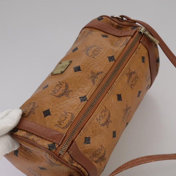 MCM Vicetos Logogram Shoulder Bag PVC Leather Brown Auth ki5337