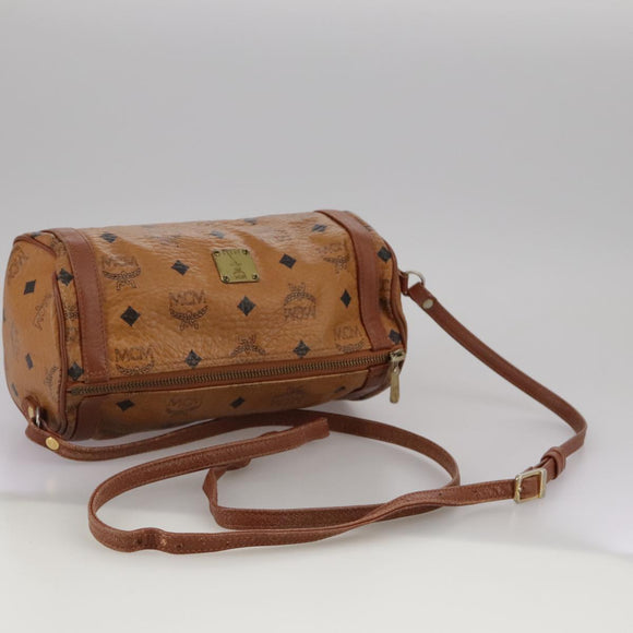 MCM Vicetos Logogram Shoulder Bag PVC Leather Brown Auth ki5337