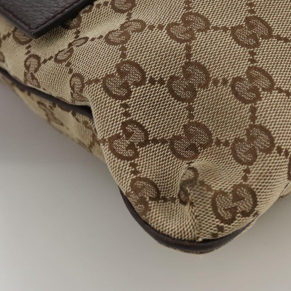 GUCCI GG Canvas Web Sherry Line Shoulder Bag Beige Red Green 169937 Auth ki5345