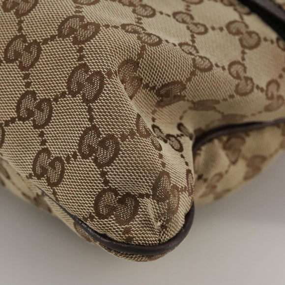 GUCCI GG Canvas Web Sherry Line Shoulder Bag Beige Red Green 169937 Auth ki5345