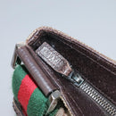 GUCCI GG Canvas Web Sherry Line Shoulder Bag Beige Red Green 169937 Auth ki5345-9