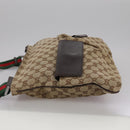 GUCCI GG Canvas Web Sherry Line Shoulder Bag Beige Red Green 169937 Auth ki5345-4