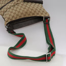 GUCCI GG Canvas Web Sherry Line Shoulder Bag Beige Red Green 169937 Auth ki5345-7