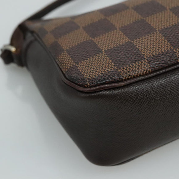 LOUIS VUITTON Damier Ebene Trousse Makeup Pouch N51982 LV Auth ki5364