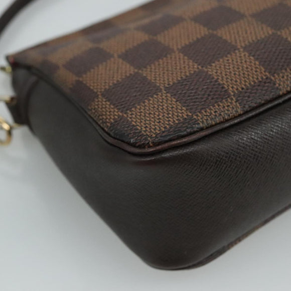LOUIS VUITTON Damier Ebene Trousse Makeup Pouch N51982 LV Auth ki5364