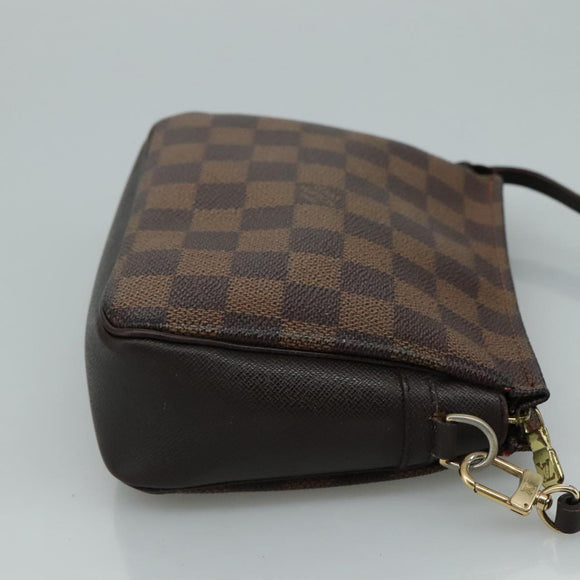 LOUIS VUITTON Damier Ebene Trousse Makeup Pouch N51982 LV Auth ki5364