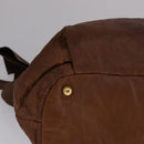 PRADA Tote Bag Leather 2way Brown Auth ki5372-9