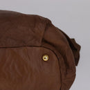 PRADA Tote Bag Leather 2way Brown Auth ki5372-14