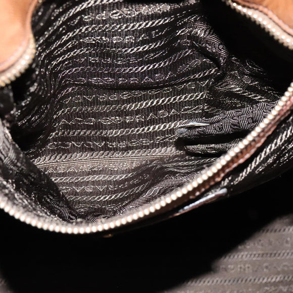 PRADA Tote Bag Leather 2way Brown Auth ki5372