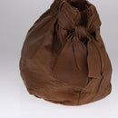 PRADA Tote Bag Leather 2way Brown Auth ki5372-3