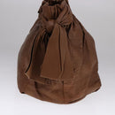 PRADA Tote Bag Leather 2way Brown Auth ki5372-4