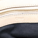 Chloe Etel Hand Bag Leather 2way Beige Gold Auth ki5376-18